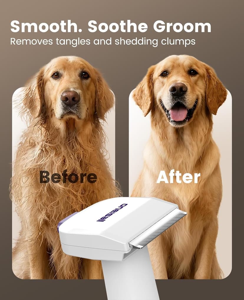 oneisall Dog Grooming Vacuum Kits: 15000Pa Shedding Brush with Grooming Tools, 3 Suction Low Noise, Pet Grooming Vacuum for Thick and Undercoat, 1.5L Dust Cup Dog Hair Vacuum, Home Cleaning, LM5