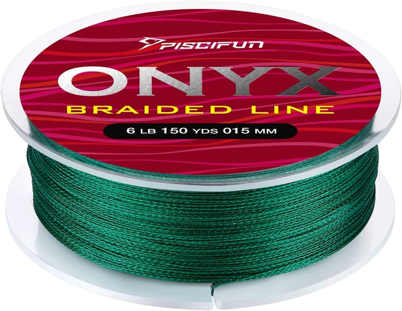 Piscifun Onyx Braided Fishing Line, Superline Abrasion Resistant Braided Lines, Zero Stretch Super Strong, Low Memory, Fast Water Cutting PE Fishing Lines, 6lb-150lb
