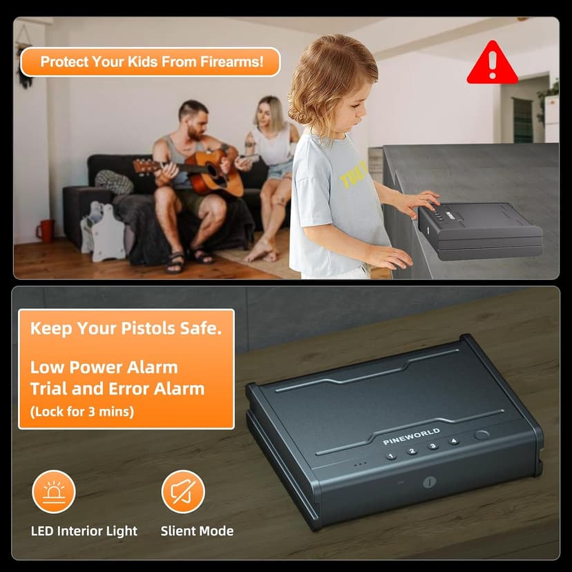 Interior Light Emergency Power Supply Voice Navigation Mute Mode, With Cable For Home, Nightstand, Car,Travel. Nice Gift PINEWORLD Biometric Fingerprint Handgun Safe with Raised Backlit Keypad&Key B0CD7BJF1H