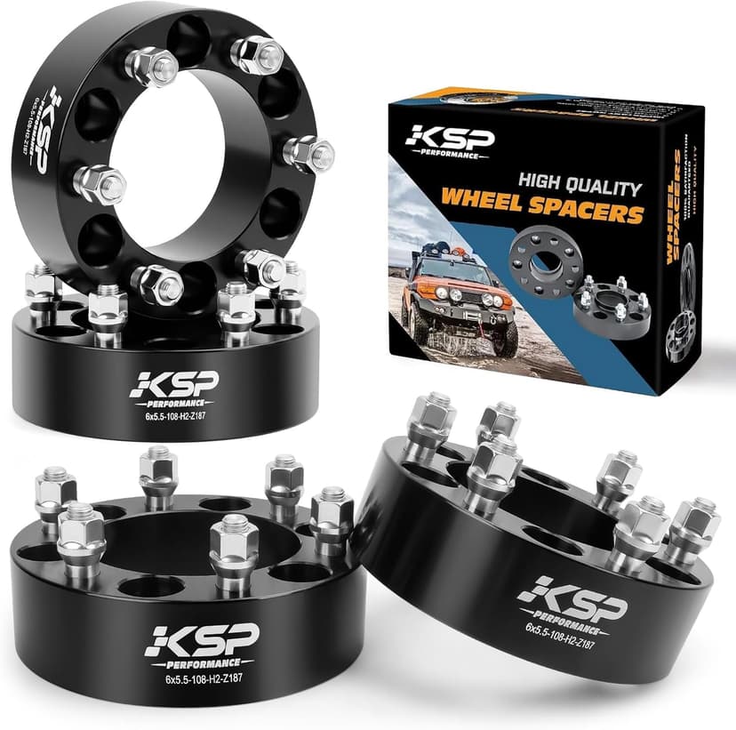 KSP 2in 6x5.5 Tacoma Wheel Spacers, 6x139.7 Tire Spacer fit for Toyota Tundra 4Runner FJ Land Cruiser Sequoia, 50mm Forged Lug Centric Spacer 108mm Hub Bore with M12x1.5 Thread Pitch, Not Hubcentric