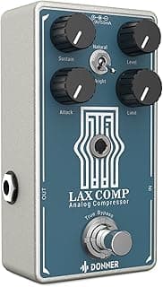 Donner Compressor Guitar Pedal, Lax Comp Compressor Pedal for Electric Guitar and Bass, Classic Peak Limiter Style Compressor with 2 Band EQ Boost Effect Pure Analog True Bypass