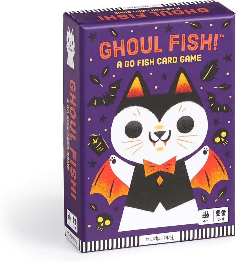 Mudpuppy Ghoul Fish! – Ghoul Version of Classic Kids Go Fish Card Game with Cute Illustrations of Ghoulish Cats for Children Ages 4 and Up, 2-4 Players