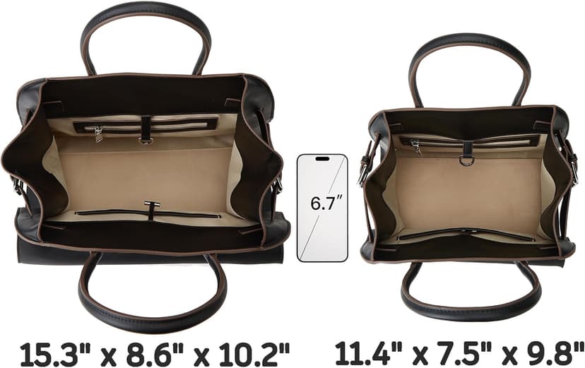 Yafirgeer Vegan Leather Tote Bags for Women Large Tote Retro Top-handle Bag Trendy Work Bag PU Leather Purses