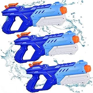 Quanquer 3 Pack Water Guns for Kids Adults - 600CC Squirt Water Toy Gun Super Blaster Soaker Long Range High Capacity Swimming Pool Beach Outdoor Fighting Toy for Boys Girls (Blue)