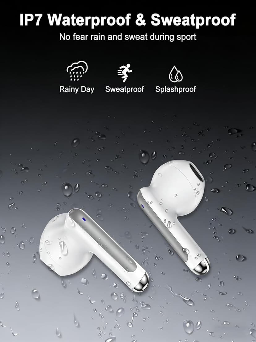 Wireless Ear Buds Bluetooth 5.3 Earbuds, iPhone 17 16e Earphones Headphone for iPhone 16 Pro Max/15/14/13, Samsung Galaxy A17 S25 Ultra, Google Pixel 10 9, OnePlus, Apple Air Pods Android Buds in Ear