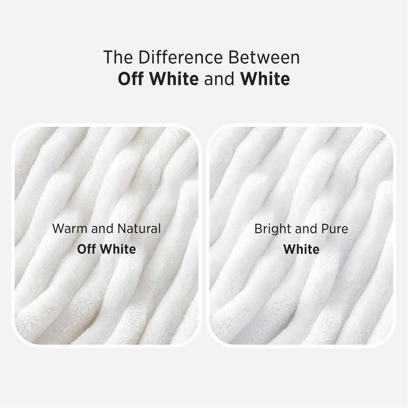 Bedsure GentleSoft White Throw Blanket for Couch - Cozy Blanket for Women, Cute Fleece Throws for Girls, Teacher Gifts Birthday Gifts for Women Men Mom, Room Home Dorm Decor, Off White, 50x60 Inches