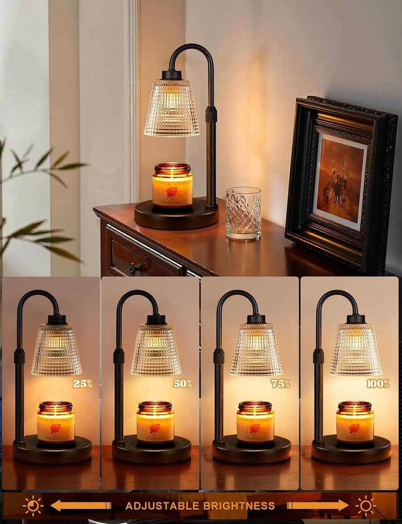 Dimmable Candle Warmer for Jar Candles, Height Adjustable Wax Warmer,Halloween Decorations House Warming Gifts New Home Innqoo Candle Warmer Lamp with Timer Home Decor Birthday Gifts for Women B0DZFGTCLR