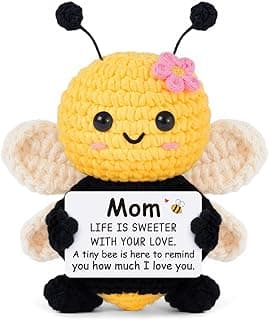 Gifts for Mom from Daughter Son, Mom Birthday Gifts - Cute Handmade Crochet Bee - Birthday Valentines Mothers Day Christmas Bonus Step Mother In Law, I Love You Mama Present, Emotional Support