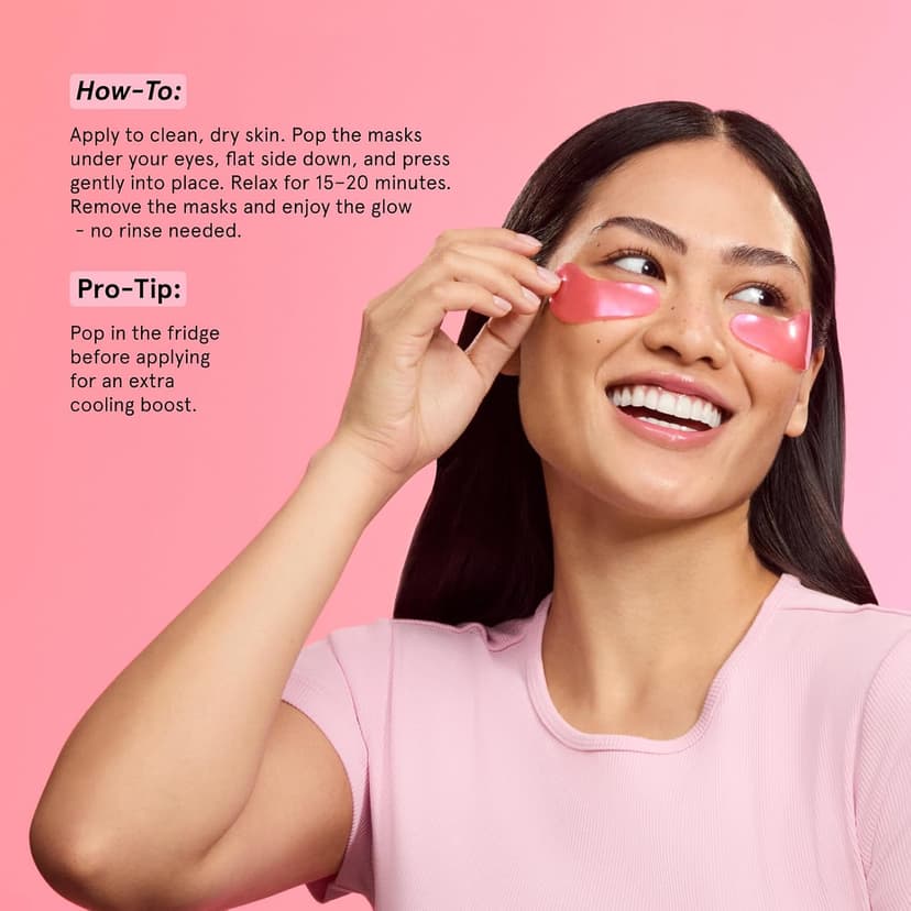 grace & stella Award Winning Under Eye Mask - Christmas Gifts for Teens, Self Care Gifts for Women, Reduce Dark Circles, Puffy Eyes, Undereye Bags, Wrinkles, Under Eye Patches - Vegan (24 Pairs, Pink)
