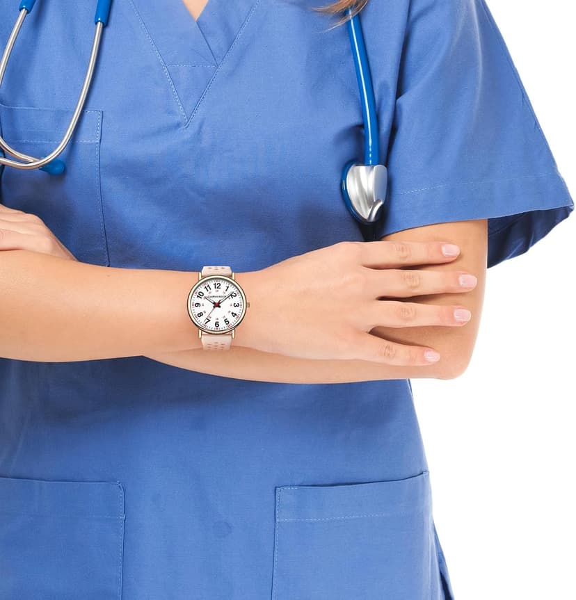 GAOFAN HOUR Waterproof Nurse Watch for Medical Professionals,Doctors Nursing Students Women Men,12/24 Hour Military Time,Luminouse Easy Read Dial,Soft and Breathable Silicone Band