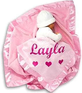 Custom Catch Personalized Baby Blanket for Girls - Pink - Newborn or Infant Gift with Name