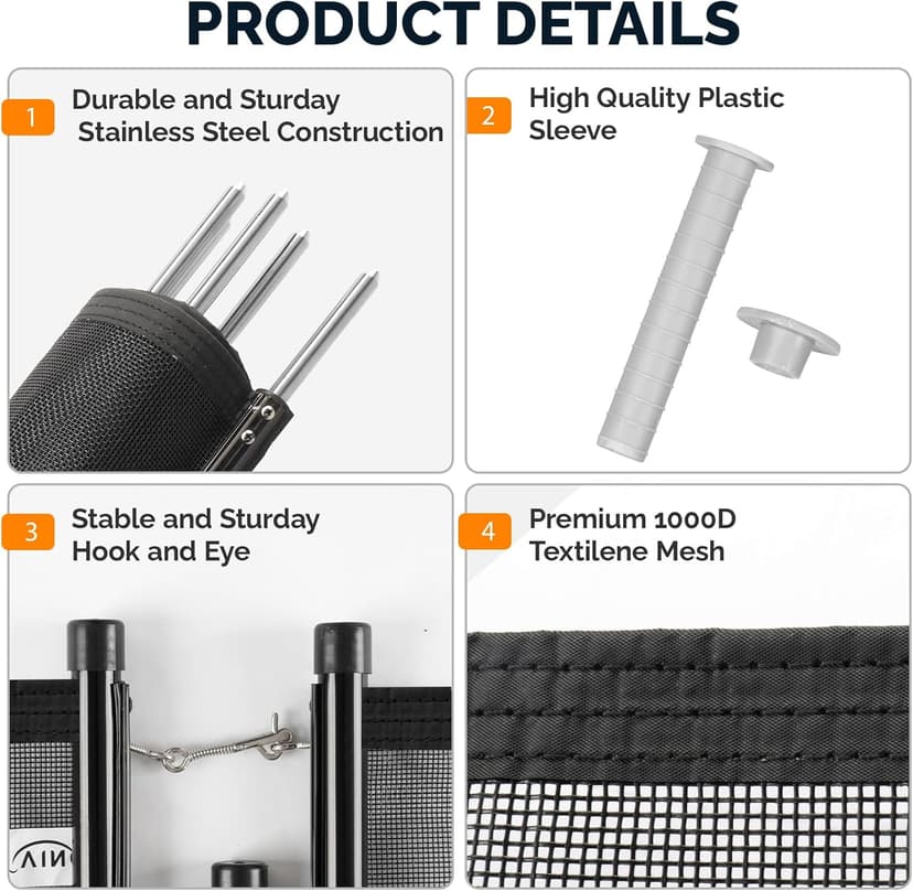 VINGLI Swimming Pool Fence for Ground and Above Pool Safety Fencing, Black (4×72FT)