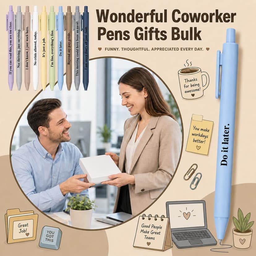 Black Ink Pens with Sayings; Sarcastic Gifts and Funny Office Gifts for Coworkers on Birthdays, at Work or for Appreciation Funny Pens for Adults, 10 Pcs Sarcastic Pens and Coworker Gifts for Work B0GY5CH68Z