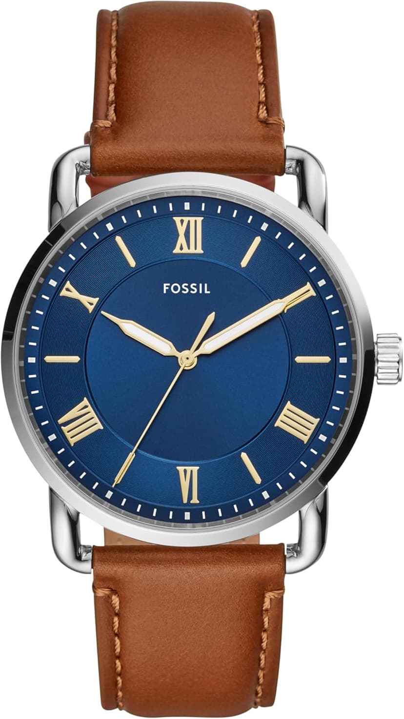 Fossil Men's Copeland Quartz Stainless Steel and Leather Three-Hand Watch