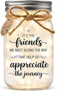 Birthday Gifts for Friend Women, Christmas Thanksgiving Gift for Her and Long Distance Friends Best Friend Gift for Women, Friendship Gifts for Women, Mason Jar Light B0H3JZHMVG