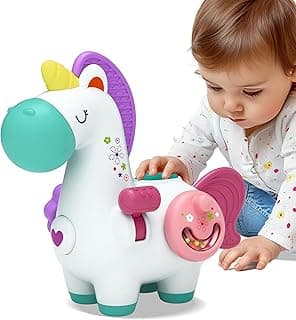 iPlay, iLearn Baby Unicorn Activity Cube, Infant Busy Cube Montessori Toy for 1 Year Old, Babies Carseat Plane Travel Toy, Toddler Sensory Development Learning Birthday Gift 6-9-12-18 Months 2 3 Years