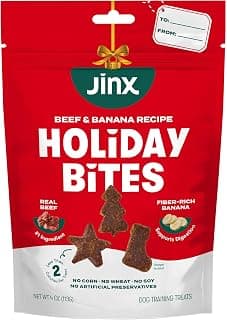 1 Pack Healthy Dog Treats Training with Real Beef & Fiber Rich Banana - Stocking Stuffer Gifts - Puppies, Adults & Seniors Jinx Holiday Dog Training Treats, Beef & Banana, Christmas Dog Treats, 4oz B0HCF87YPN