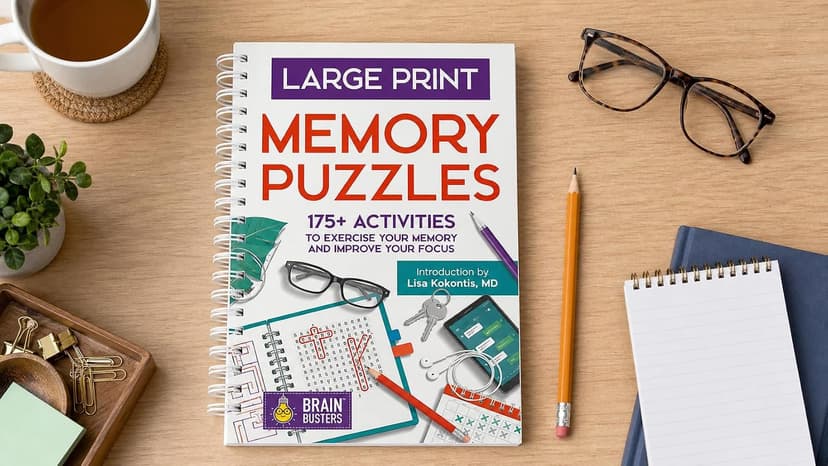 Large Print Memory Puzzles: 175+ Puzzles and Activities for Adults to Exercise Memory and Improve Focus - Includes Spiral Bound / Lay Flat Design and ... Font for Easy Reading (Brain Busters) 1646385039