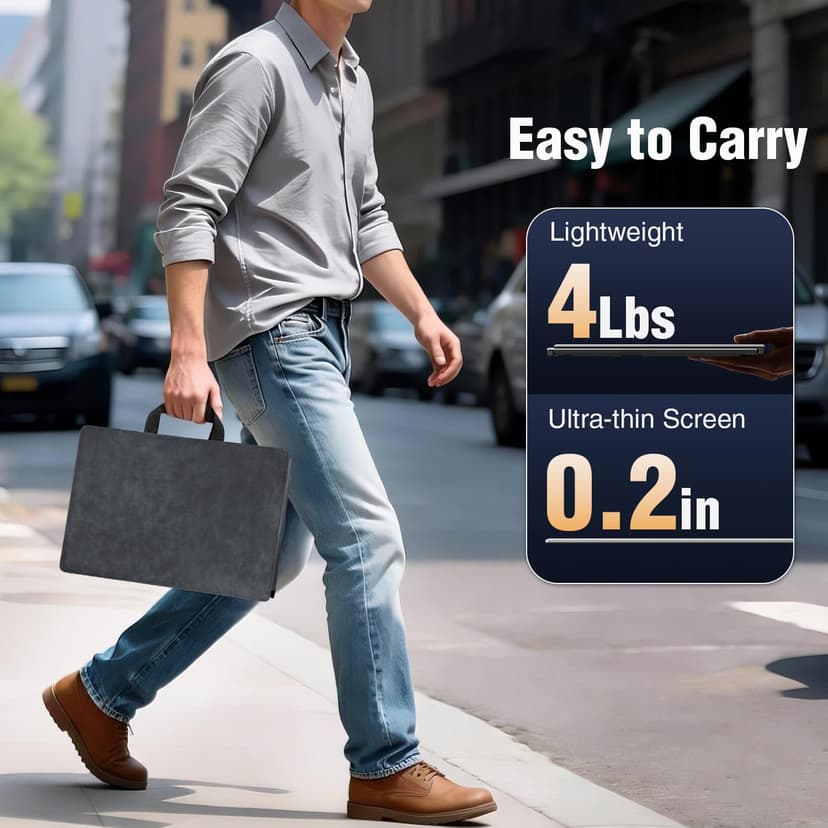 APILDELLA 15.6’’ Triple Laptop Screen Extender, 1080P FHD Portable Dual Monitor for Laptop USB C HDMI, Plug-Play Monitor Extender for Triple Display for Mac/Windows, Fit 13”-17.3” Laptops