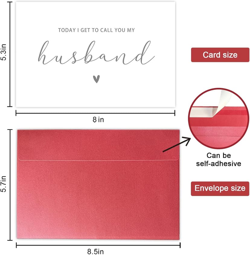 SuperShunhu Groom's Wedding Vows Card - Husband, To My Groom, To My Husband