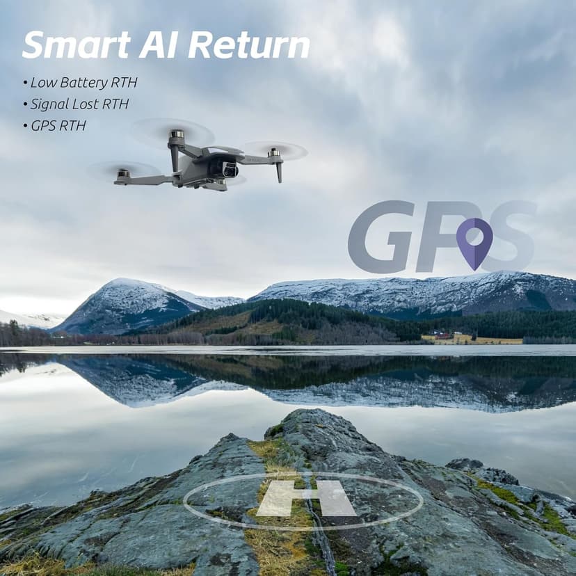 GPS Drone with EIS 4K Camera, RC Drones with 4.5 inch HD Screen on Controller, Auto Return, 3 Batteries for 90 min Flight Time, 3280 FT Long Control Range Transmission, Circle Fly and Follow Me Mode, Foldable Quadcopter for Beginner, Under 249g