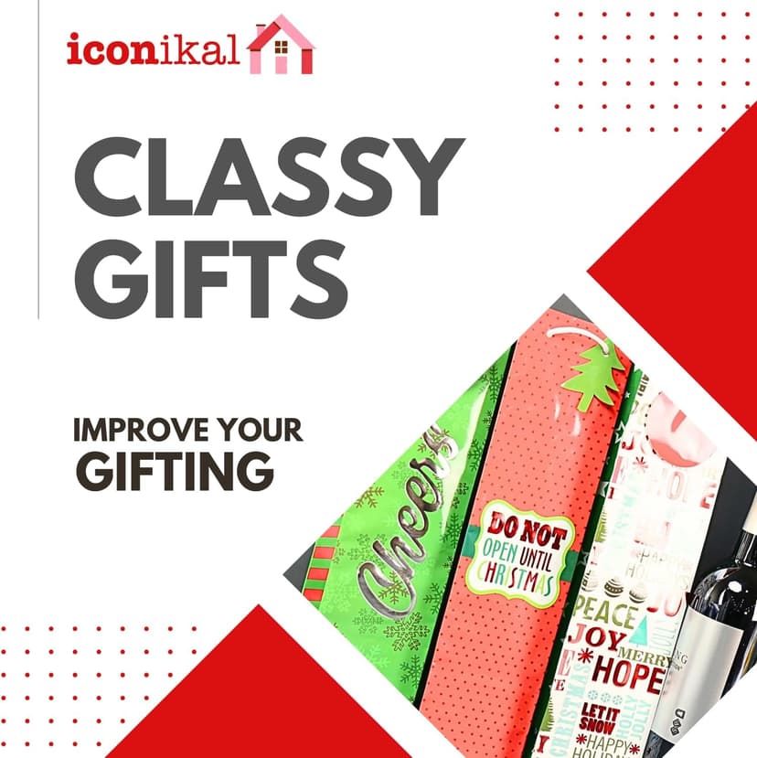 Iconikal 6-Pack Christmas Wine Bottle Gift Bags, Heavy-Duty with Ribbon Handles, Assorted Holiday Designs - Ideal for Festive Xmas Gifting, Parties & Bulk Wrapping