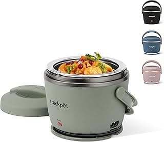 Crock-Pot Portable Electric Lunch Box 20-Ounce Food Warmer Moonshine Green | Ideal for Travel On-the-Go | Keeps Food Spill-Free Warm & Tasty | Dishwasher-Safe