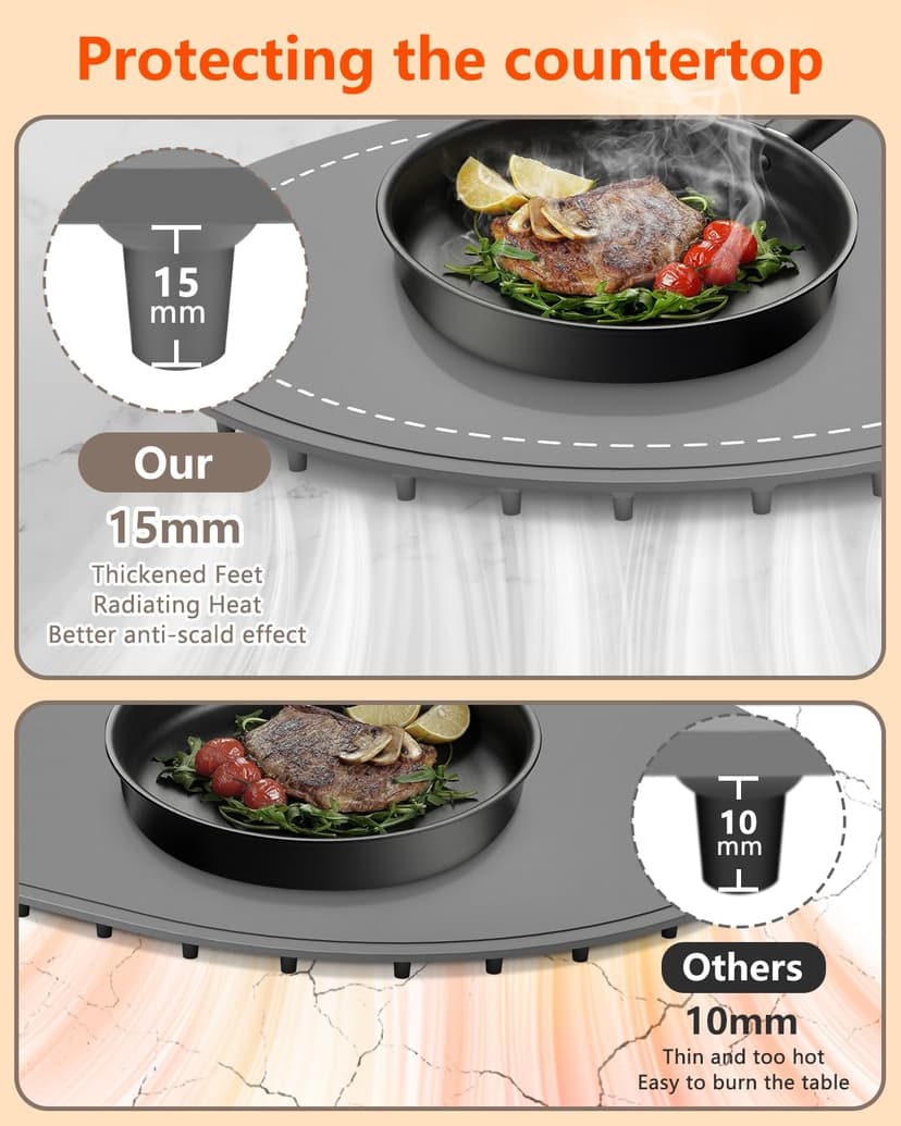 seenlast Warming Mat for Food with Adjustable Temperature Timer,10S Fast Heating Silicone Food Warmers for Parties Buffet and Home Daily,Food Warming Mat with Insulating Pad Raised Feet Protects Table B0FDWZ3ZLC