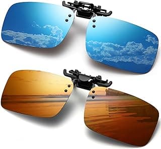 FRAZALA Polarized Clip-on Sunglasses Anti-Glare Driving Glasses for Prescription Glasses