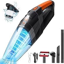 siumxr Handheld Vacuum Cordless,Powerful Suction 30Mins Long Runtime, Dust Busters Cordless Rechargeable with Two Washable Filters,Wet and Dry Hand Held Vacuum Cordless for Home, Car or Office