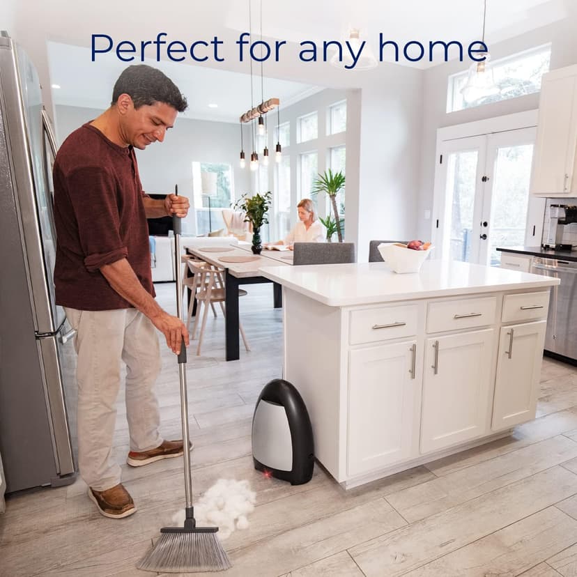 EyeVac Home Touchless Vacuum Automatic Dustpan - Great for Sweeping Pet Hair Food Dirt Kitchen - Ultra Fast & Powerful, No More Bending Down, Bagless, Corded, Automatic Sensor, 1000 Watt (Matte Black)