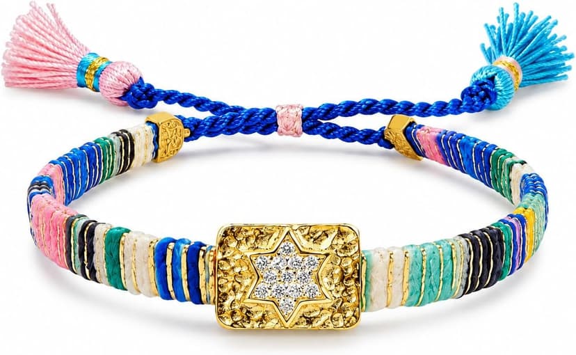 Star of David Macrame Friendship Bracelet Jewish Women Gift B07FY3824Z