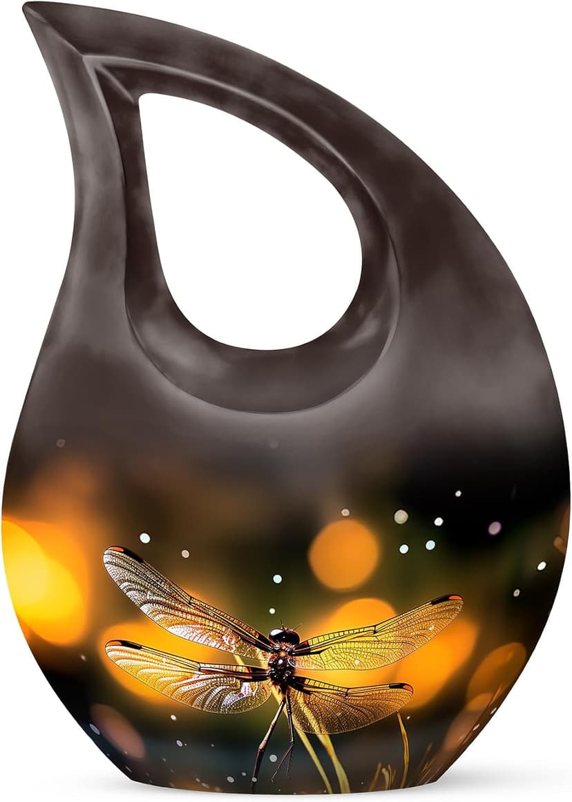 Dragonfly Burial Urn, Funeral Tiny for Brother & Sister Ashes, Unique & Memorial Urns for Home, Human Remains Urn, Cremation Urns for Ash, 3 Inch Keepsake B0FFZFPXFB