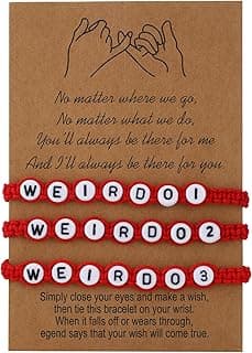 ANZWTLOYY Weirdo BFF Friendship Bracelets for 3 Handmade CHISMOSA Matching String Bracelets for Best Friends Couples Women Men