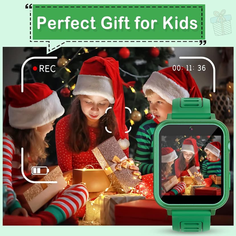 Phyulls Phyulls Smart Watch for Kids with 39 Puzzle Games, Camera, Video Recorder, Music, Alarm, Calculator, Calendar, Flashlight, Pedometer - Birthday Gift for 3-12 Year Old Boys & Girls
