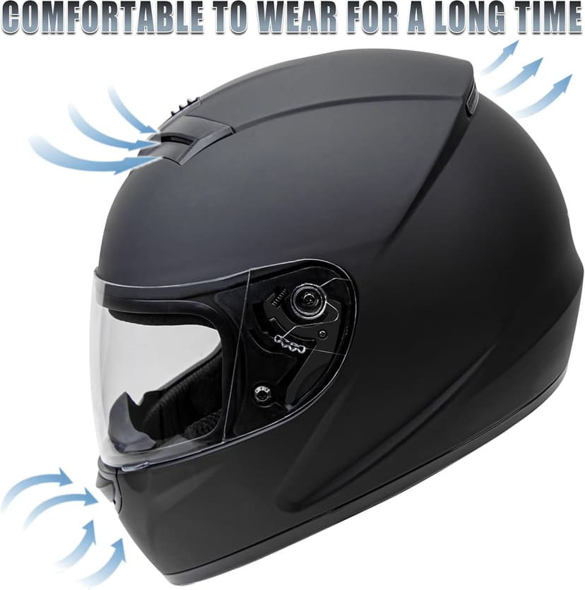 Cartman Full Face Motorbike Helmet - DOT Certified for Racing & Street Bikes, Adult Visor Helmet with Aerodynamic Design