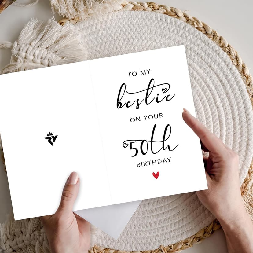 Bestie 50th Birthday Card, 50th Birthday Card for Her Women Best Friend, 50th Birthday Gifts for Sister Female Friend, To My Bestie On Your 50th Birthday