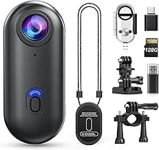Losfom Z10 4K Action Camera, 128GB Wearable Sports Camera with Waterproof Case, Magnetic Clip, and Quick-Mount Accessories, Small Body Cam for Cycling, Diving, Travel (No WiFi No Bluetooth