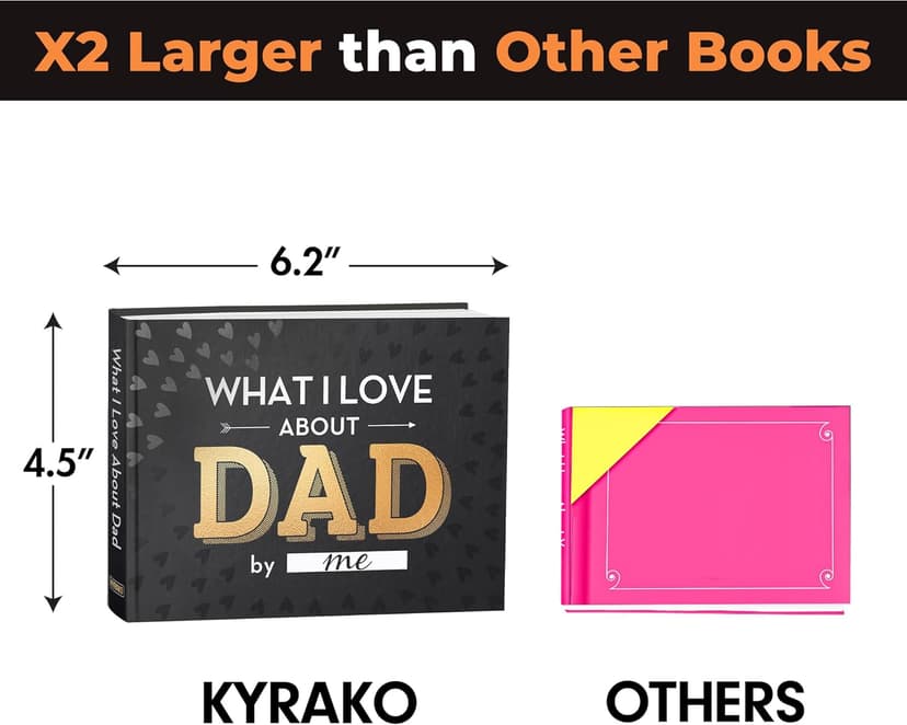 What I Love about Dad Book, Fill-in-the-Blank Book for Dad - Father's day Gifts for Dad from Daughter, Son, Kids - Birthday Gifts for Dad, Dad Birthday Gifts - Dad Christmas Gifts, Stocking Stuffer