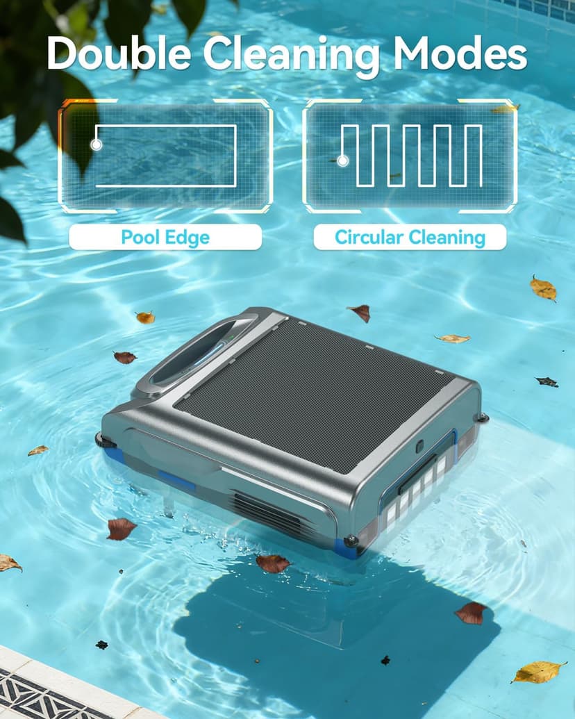 2026 New V1T Solar Pool Skimmer, Robotic Pool Surface Skimmer Cleaner with App Control, 7L Large Basket 24/7 Cleaning Smart Obstacle Avoidance Dual Charging Options Ideal for Above Ground Pool