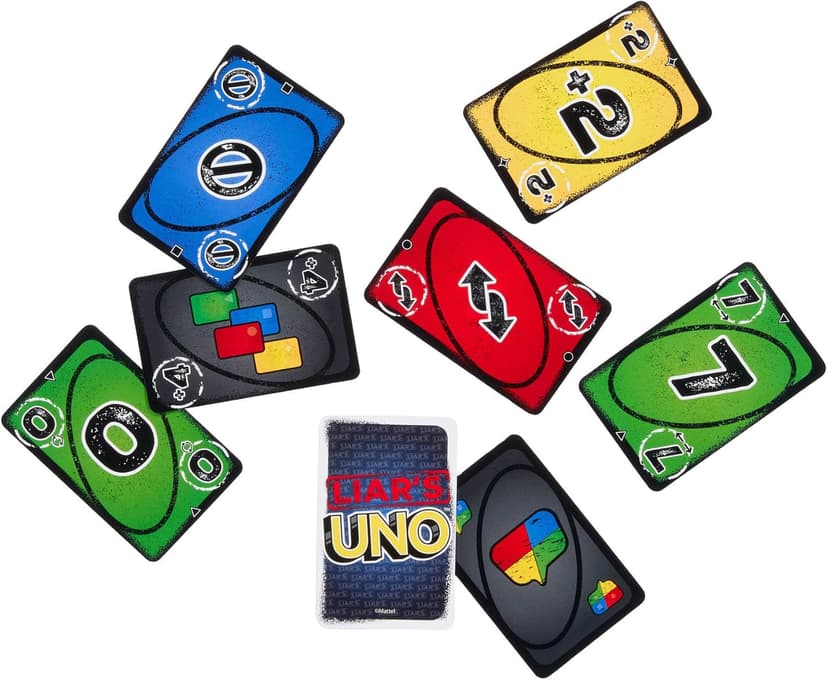 Mattel Games Liar’s UNO Card Game in Travel & Storage Tin for Adults, Kids, Families, Parties & Game Nights, Outwit Other Players with Bluffing & Trickery (Amazon Exclusive)