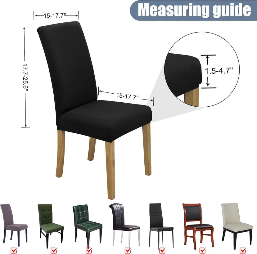 BIETYONE Chair Covers,Dining Room Chair Covers Set of 6,Stretch Kitchen Chair Cover,Washable Dining Chair Cover,Parsons Chair Slipcovers Protective,for Home,Restaurant,Banquet
