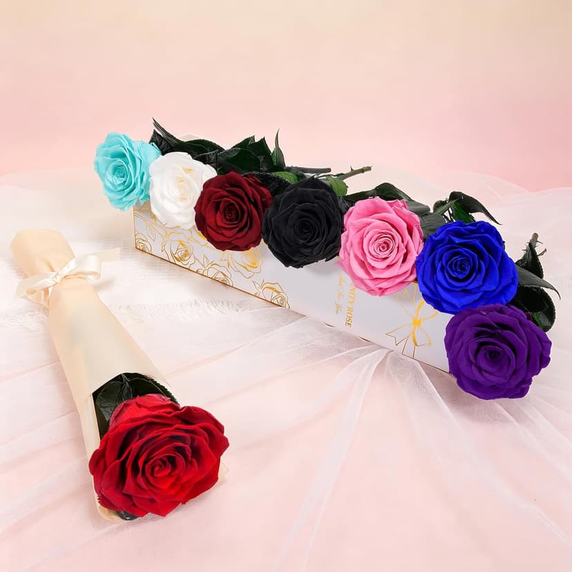 Preserved Rose Flowers for Delivery, Single Red Forever Roses Real Flower Gifts for Women Mom, Mother's Day Wife Anniversary Wedding Graduation Christmas Valentine's Day Rose Gifts for Her Girlfriend B0HBVTMNM1