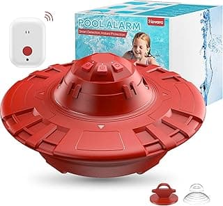 Pool Alarm, Floating Pool Safety Alarms for Inground & Above Ground Pools – Loud 110dB Alert, Adjustable Sensitivity, Protection for Kids & Pets (Hot Red)