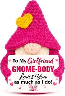 Cute Handmade Crochet Gnome Gift for Girlfriend Gf Her Women Birthday Anniversary National Girlfriends Day Romantic Gifts Gifts for Girlfriend Birthday Christmas - Sweetest Day Gf Gifts B0H3B3LP27