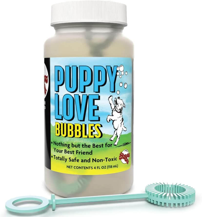 Puppy Love Bubbles, Peanut Butter & Bacon Scented Bubbles 4oz. Bottle-2 Pack Combo (1 Peanut Butter/1 Bacon) for Dogs B0913CYKF2