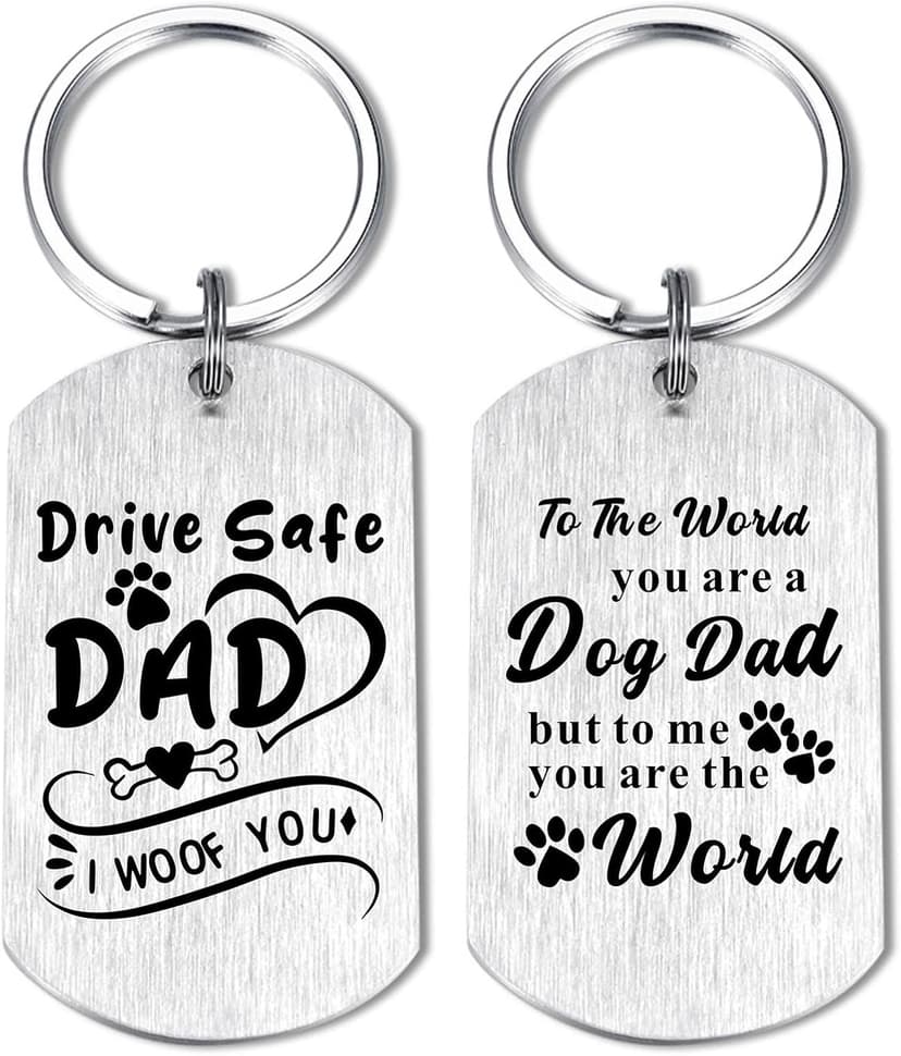 Alotozo Dog Dad Gifts for Men - Christmas Gifts from Dogs to Daddy - Drive Safe Dad Keychain - From Puppy to Daddy Stocking Stuffer - Dog Lover Gift for Father