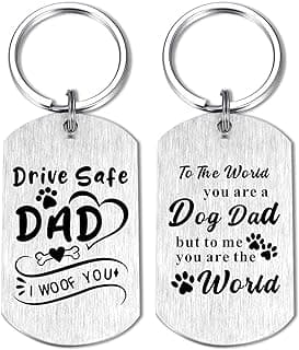 Alotozo Dog Dad Gifts for Men - Christmas Gifts from Dogs to Daddy - Drive Safe Dad Keychain - From Puppy to Daddy Stocking Stuffer - Dog Lover Gift for Father