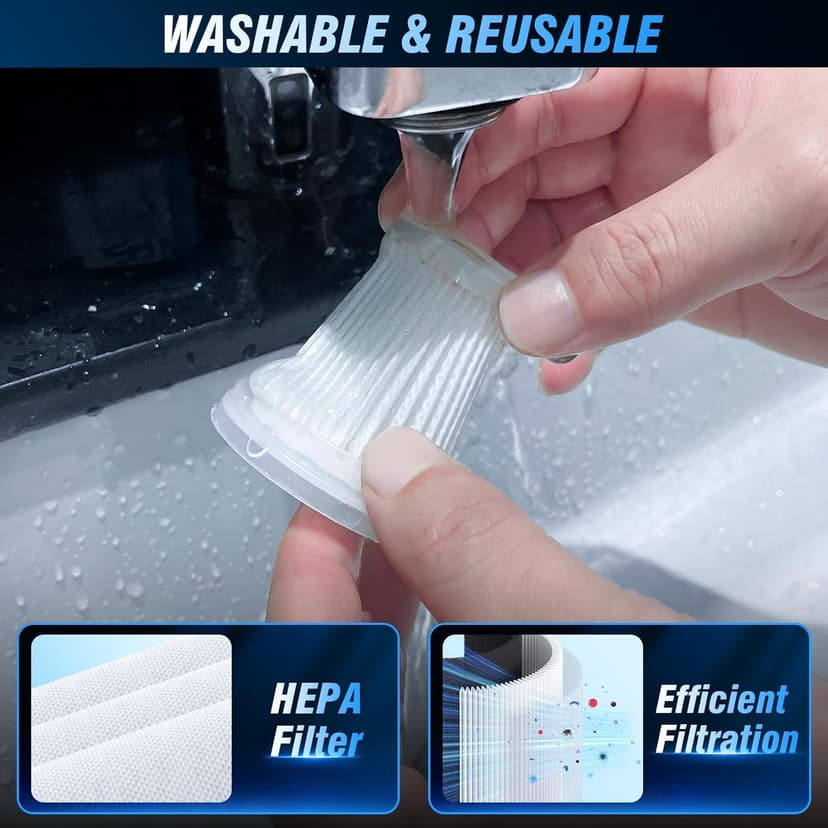 IHE Car Vacuum Cleaner, 15000Pa Handheld Cordless Rechargeable Wet & Dry Vacuum, 120W High Power for Car, Pet, Home, Office Cleaning, Washable HEPA Filter, Multi-Nozzles