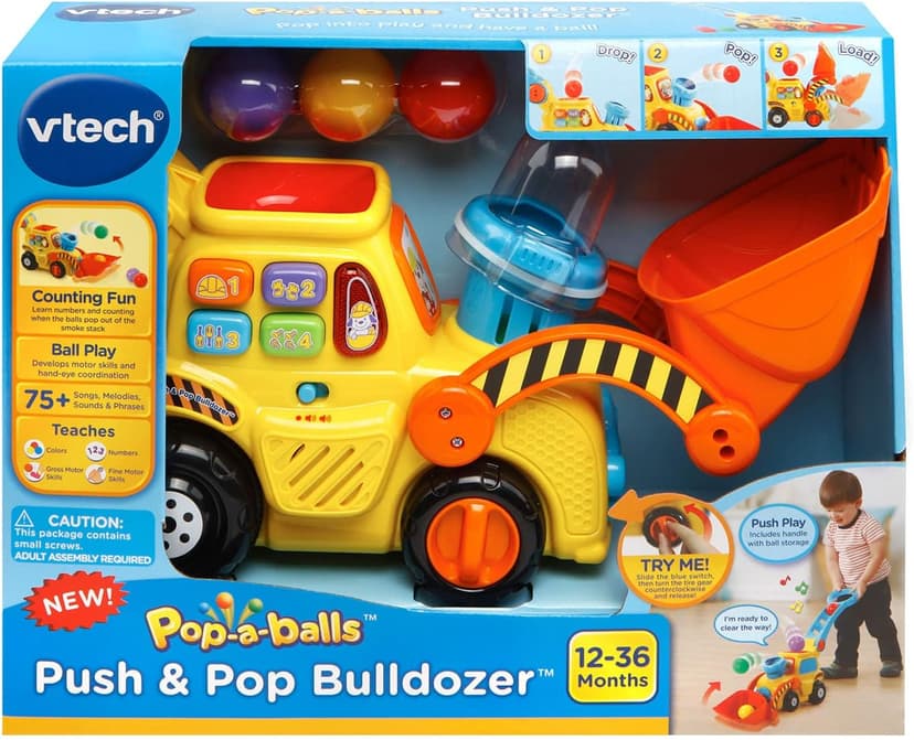 VTech Pop-a-Balls Push and Pop Bulldozer, Yellow B06WV7VBY5